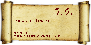 Turóczy Ipoly névjegykártya